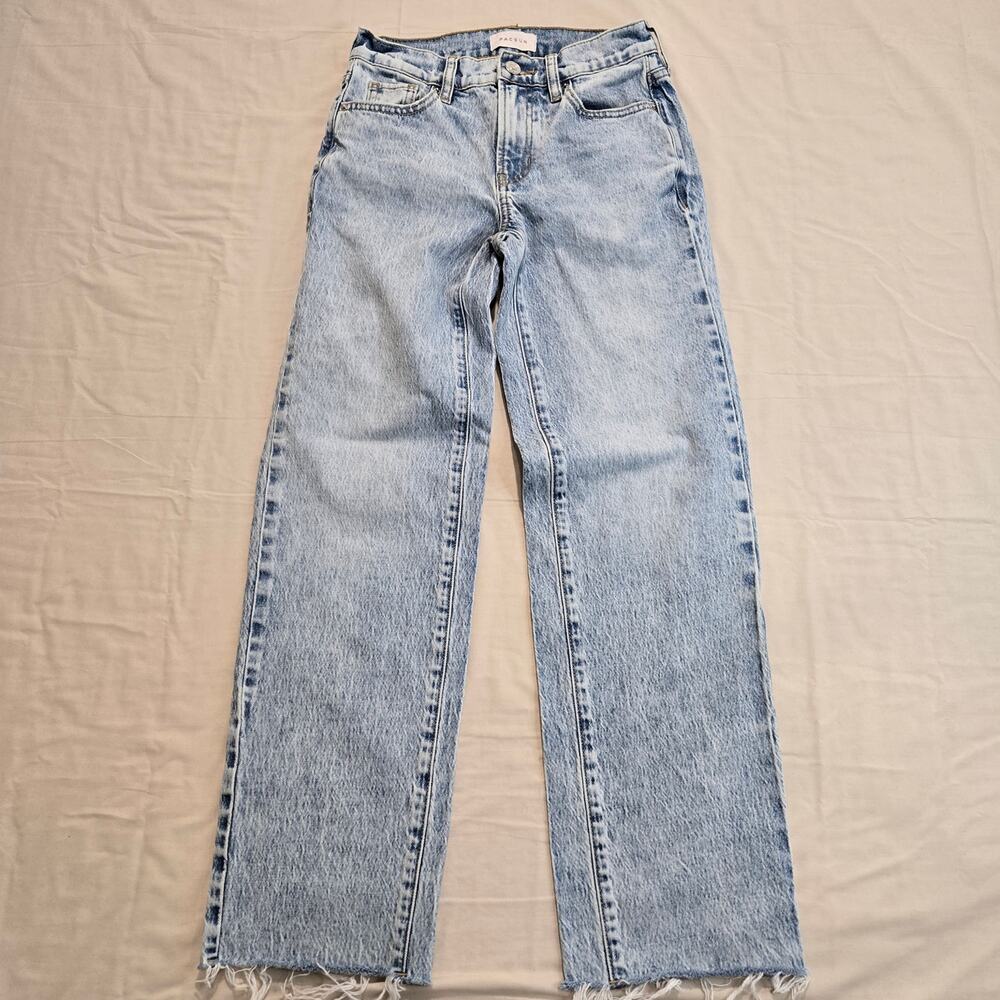 PacSun 90's Straight Stretch Jeans Light Wash Raw Hem Sz 22